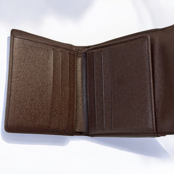 Authentic LOUIS VUITTON Elise Wallet Trifold Portefeuille Damier Ebene Canvas - Picture 10 of 15